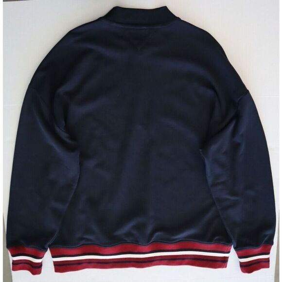Tommy Hilfiger 78JA983-410 Men Sz XL Navy Bold Global Stripe 1/2 Zip Pullover - Picture 7 of 10
